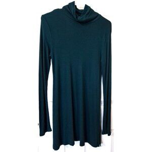 Cable & Gauge Women's M Turtleneck Dark Green Ribbed  Dress Long Sleeve
